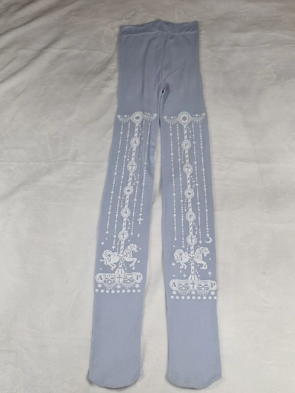 Angelic Pretty Lilac Carousel Horse Print Tights | Sweet Lolita Accessory 🎠🎀